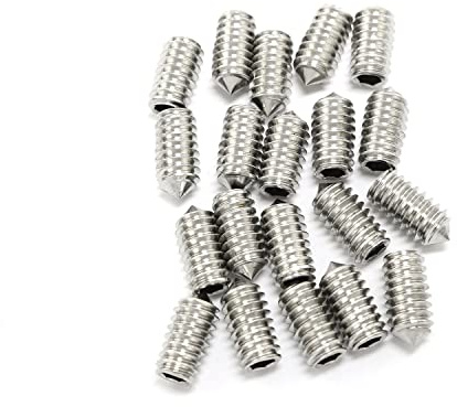 Pro Bamboo Kitchen 20pcs 1/4-20x1/2 Hexagon Hex Socket Set Grub Screws 304 Stainless Steel Full Thread Cone Point Grub Screw