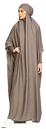 Damen Kleid Muslimisches Einteiliges Gebetskleid für Damen Abaya Kleid Islamischer Naher Osten Dubai Türkei Maxi Abaya Kaftan mit Hijab Kleid in voller Länge