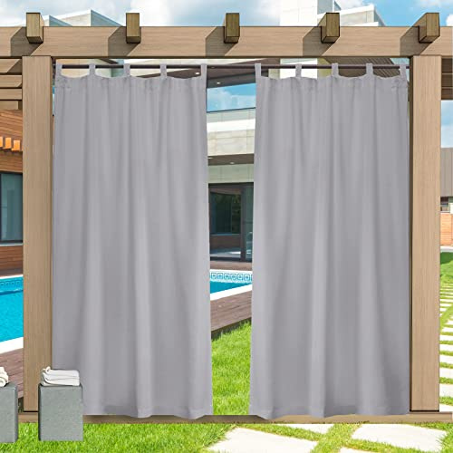 Outdoor Vorhänge, 1 Stück Outdoor Vorhang mit Abnehmbaren Schlaufen Einfachen Aufhängen Und Abwickeln, 24 Farben Outdoor Vorhang Wasserdicht Wetterfest Blickdicht für Veranda, Pergola, B177xH259CM