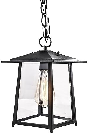 Mengjay Außen-Hängelampe Wasserdichter Hängeleuchte aus Aluguss,Outdoor Höhenverstellbar Pendellampe E27 Pendelleuchte Außen-Hängeleuchte Aluminium Hängelampe für Garten Flur Balkon Villa (A)