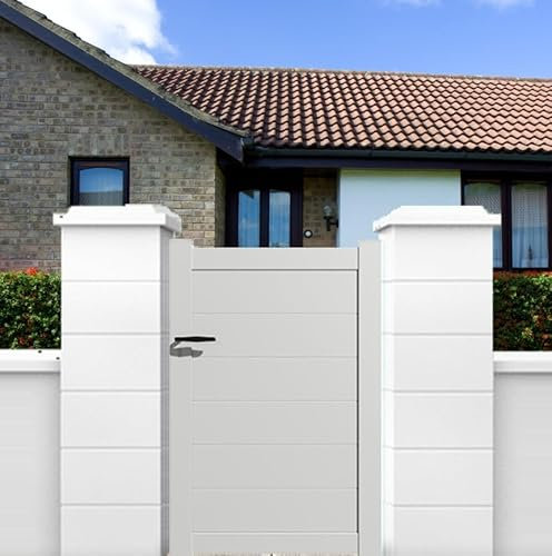 Portillon aluminium battant de jardin pas cher PLEIN 1M50X1M (BLANC RAL 9010)