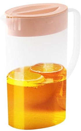 Jarras para bebidas con tapa, dispensador de bebidas de 1,5/2L, para frigorífico, con asa, cubo de agua con hielo, rellenable, para té, zumos, limonada, leche