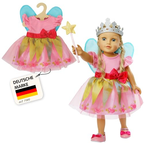 Heless 1430 - Vêtements de poupée au Design de la Princesse Lillifee, Robe avec nœud Rose pour poupées et Animaux en Peluche de 28-35 cm