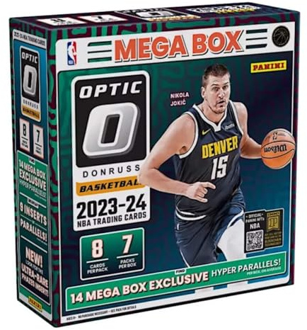 2023-24 Panini Donruss, Optic Basketball, Mega-Box (56 Karten/Box), Hyper Parallels, versiegelt