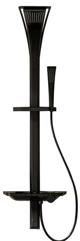 Sistema de Alcachofa Ducha con Grifo de Agua, Alcachofa Ducha con Manguera, Alcachofa Ducha Antical con Columna de Panel de Ducha(Black)