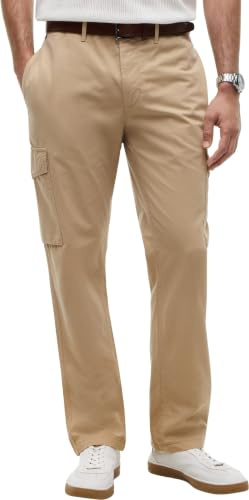Tommy Hilfiger Pantalones Cargo Hombre Denton Twill con Bolsillos, Beige (Sandalwood), 32W/34L