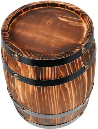 Zerodeko Small Wooden Barrel Beer Barrel Photo Prop Decorative Wood Wine Barrel Rustic Ornament for Bar Home Decorative Craft
