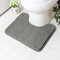 AUAUY Antiscivolo Tappeto Bagno WC, 50x40cmTappetino da Bagno Antiscivolo con Forma a U, Tappetino Bathroom Super Assorbente, per il Bathroom Assorbente in Microfibra, Grigio