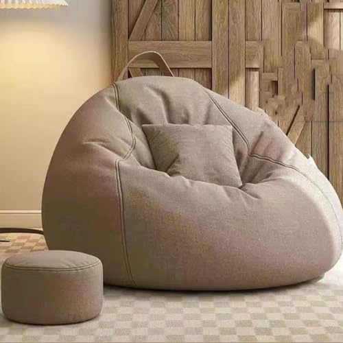 Sofa Puff Salon Moderno Puff Pera Gigante con Reposapies Sofa Puf Gigante Moderno con Reposapies Bean Bag Versátil Puff Gamer Niños Funda Lavable a Máquina para Adultos o Decoracion Habitacion Juven
