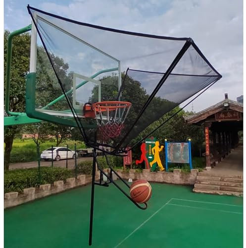 Wandmontierter Basketball Hoop Rebounder Shot Basketball Returner Basketball-Rebounder-Maschine - Tragbarer Shot-Trainer für Standardstangen und an der Wand montierte Körbe mit rotierender R
