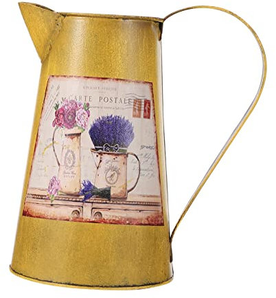 Warmhm Vintage Blumenvase Landhausstil Kreative Vase Aus Eisenblech Für Trockenblumen Und Seidenblumen Retro Dekorative Vase Im Vintage-Stil Für Zuhause Und Garten