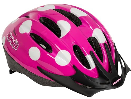 Disney Mimmi Pigg flickor cykelhjälm rosa prickig design justerbar säkerhetshjälm för barn i åldrarna 3+ lätt med visir och ventilation 50–54 cm