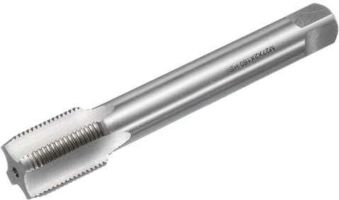 QUARKZMAN Metrisches Gewindebohrer M27x2x160mm, HSS6542 Gewindeschneider | Rechtshänder 4 Gerillter Flachkopf-Gewindebohrer, Gewindeschneidwerkzeug für Gusseisen, Kupfer, Legierung