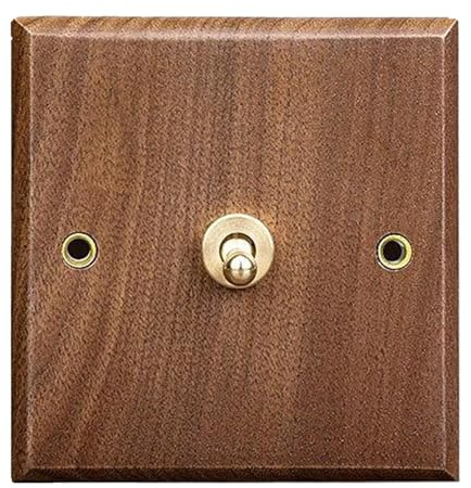 Interruttore a levetta, interruttore a levetta con piastra da parete in legno, luce color noce 3, 4x3, 4 per decorazioni uniche per la casa, piastra da parete