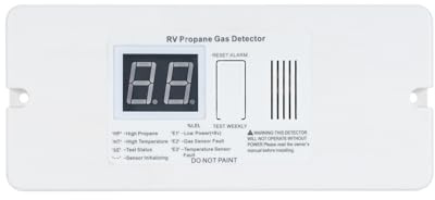 Detector Digital de Gas propano para vehículos recreativos con Alarma Sonora 85dB Sensor semiconductor Alta sensibilidad 12V botón Test Reset caravanas y autocaravanas reemplazo Las Series MTI Safe-T