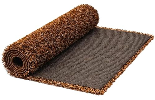 Internethandel Pfordt Kunstrasen Hochflor Star Braun 100x200 cm, 25 mm | dichte Struktur mit angenehmem Laufgefühl, Ablauflöchern und 27 mm Gesamthöhe für Balkon, Terrasse, Garten und Wintergarten