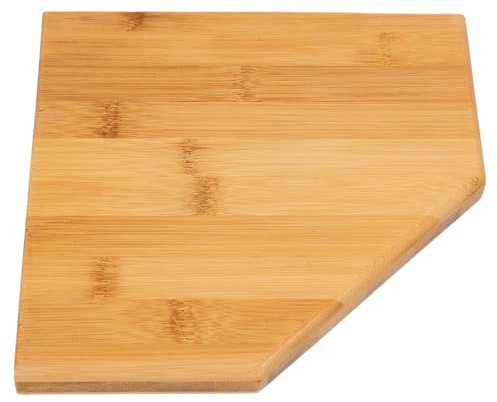 JOINPAYA Dreieckiges Eckregal aus Bambus Wandmontiertes Eckwandregal 20cm Rustikales Wandregal für Badezimmer und Küche Wandorganizer ohne Bohren