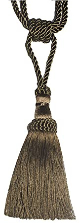 NDLHXKFRP Fermacurtaini, Fermatenda for Tende in Corda con Nappe Multicolori da 2 Pezzi 50 cm(Flaxen)