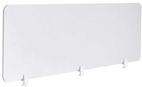 Beliani Schreibtisch Trennwand Akustik Polster cremeweiß 180 x 50 cm Schallschutz Split