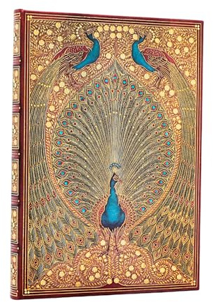 Hafiz's Peacocks (Sangorski & Sutcliffe) Midi Lined Hardcover Journal (Elastic Band Closure)