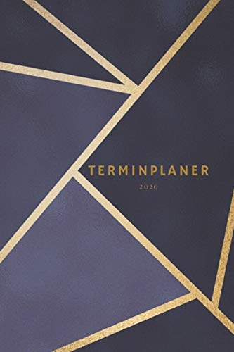 Terminplaner 2020 Jahreskalender Blau: Wochenplaner | Kalender Taschenkalender und Terminkalender für das neue Jahr |Termine selbst gestalten planen ... a5 format| modernes design Gold | Notizheft