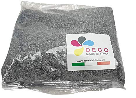 Deco Made in Italy Farbsand 0,5 Beutel à 1 kg – Farbe Sand Grau