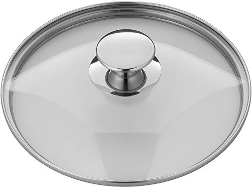 WMF Tapa de cristal de 24 cm con pomo de metal, tapa para ollas y sartenes, cristal resistente al calor, apto para lavavajillas