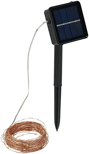 Lunartec Solar Lichterkette Draht: Solar-Lichterkette aus Kupferdraht, 200 warmweiße LEDs, 8 Modi, 22 m (Solar Lichterdraht Outdoor, Lichterdraht außen, Weihnachtsdeko)