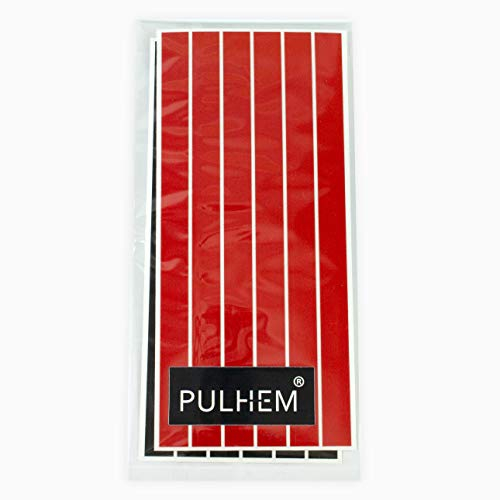 PULHEM reflektierende Reflex-Aufkleber 12 STK. 15 cm x 10 mm aus Reflexfolie schwarz und rot