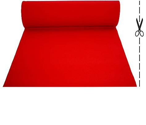 Olivo.Shop - Passatoia larga 2 metri su misura, in bianco o rosso natale, ad effetto moquette per eventi e matrimoni, tappeto per cerimonie o negozi. - Christmas (ROSSO, 10 METRI)
