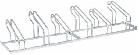 STIER Fahrradständer, für 6 Räder, feuerverzinkte Stahlkonstruktion, Bügelparker, auch für Mountainbikes, zur Reihenverbindung und Bodenbefestigung, Reifenbreite bis 5,5 cm