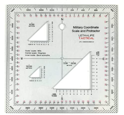Military Protractor - Perfectly Cut for Land Nav