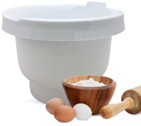 Lichtblau bol para mezclar plástico MUZ4KR3 blanco apto para lavavajillas I Accesorio para robots de cocina Bosch modelos MUM4 MUZ4KR3 00650541 I Repuesto para mezcladora I Cantidad masa máx. 2,7kg