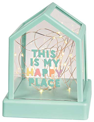 moses. Happy me Lichterkette im Haus - Stimmungsvolle Lichterdeko für den Innenbereich, Deko-Haus mit 30 LEDS, Aufladbar mit Batterien oder Micro-USB, Türkis