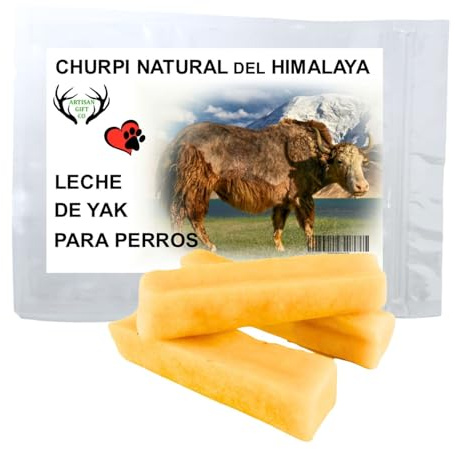 Yak Käse Kauknochen, Mindestgewicht der Verpackung: 375g, Größe XL - 3 st | Natürlicher Hundekaukäse für Hunde und Welpen, Laktosefrei, Langanhaltender Kausnack