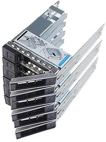 Heretom Festplatten-Caddy X7K8W Y796F SAS/SATA, für Dell PowerEdge Server 14–15. Generation mit Hellen LED und Schrauben, 6 Stück