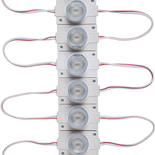Q QINGCHEN Warm White 3000K 12V LED Module with Lens 2.0W for Light Box with Tape Adhesive Back (20pcs Pack)