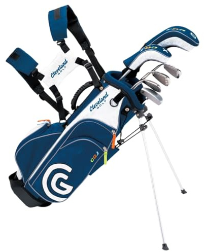 Dunlop Cleveland Golf Cleveland Golf Junior Medium (Paquete de 6) para 7-10 años (115 cm-135 cm), ángulo de inclinación: 60°(I#7), Azul