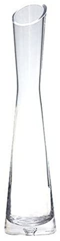 ericotry Vase de fleurs en verre transparent fait à la main - Vase oblique à tige unique pour la maison, le bureau, la décoration de mariage (20 cm)