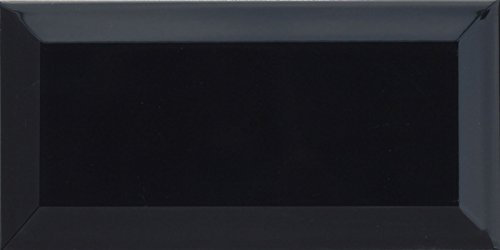 Metro Black Ceramic Wall Bathroom Tile Subway Brick Effect 100mm x 200mm Bevelled Edge Kitchen Tiles Gloss Finish 1m2 Box of 50