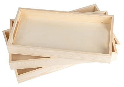 Ideen mit Herz 3 bandejas rectangulares de madera de varios tamaños