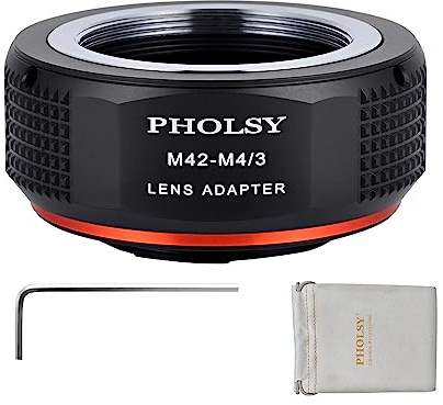 PHOLSY Adaptador Montura Manual para Objetivos M42 y Cámara M4/3 | Compatible con Objetivos M42 y Cuerpo de Cámara Micro Four Thirds, M42 a M4/3, 42mm a MFT