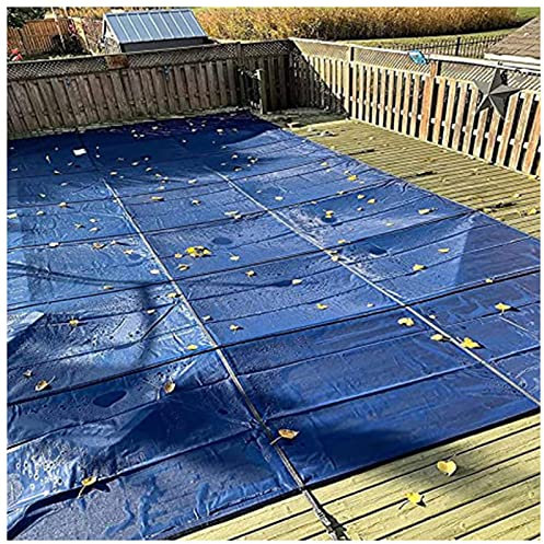 BâChe à Bulles Rectangulaire Couverture Couverture de sécurité pour piscine creusée/hors sol, bleu hiver, anti-poussière, anti-pluie, filet de piscine avec installation du matériel, taille personnali