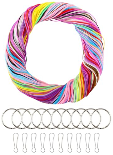 Beihre Scoubidou Fili, 200PCS Colorful Scooby Doo Fili Plastica, Scooby Doo Fili Tessuto Scooby Doo Filo Intrecciato con Accessori per La Realizzazione di Bracciali Pendenti Collane Portachiavi