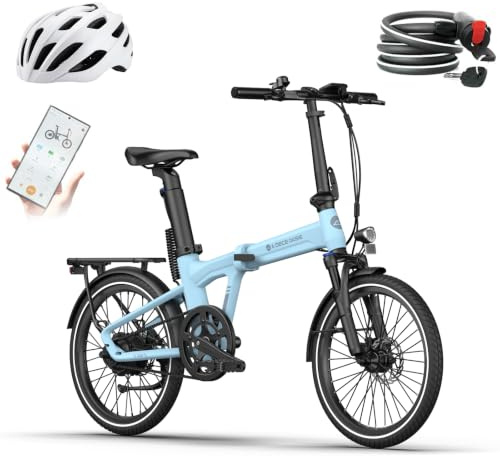 A Dece Oasis ADO Air 20S Folding E-Bike, Electric Bike Equipped with Carbon Belt/Torque Sensor/Hydraulic Disc Brakes/APP City Commuting, Electric Bike for Adults(Shock Absorption Version)