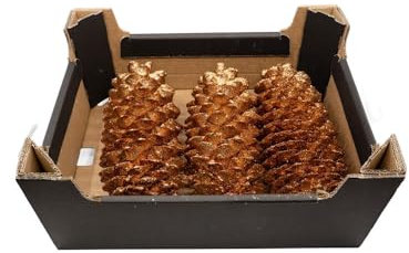 decopoint XXL Tannenzapfen Zuckerkiefer 25-45cm, Farbe: Kupferglitzer