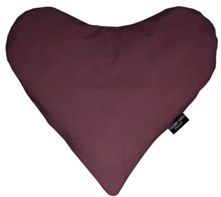 Mother Earth Pillows Large Heart-Shaped Flax Pillow for Natural Pain Relief, Warm or Cold Therapy, No Herbs Added (Eggplant)