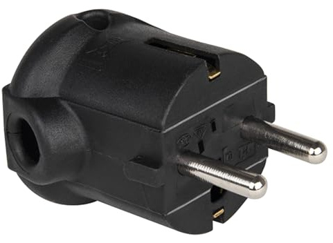 PCE Schutzkontaktstecker PP 2SL, seitlich, schwarz