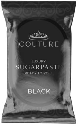 Couture Sugar Paste Black - Professional Quality Fondant Icing Smooth, Porcelain-like Sugar Paste Modelling Paste - 1kg