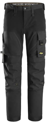 Snickers 6375 Pantalon en Tissus sofshell Coupe Vent avec matière Extensible Toutes Directions (FR/ES, Numérique, 50, Taille Normale, Taille Normale, Noir)